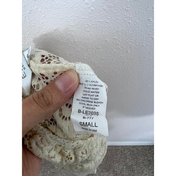 Elan Beach Cream Lace Boho Pants Women’s Small - Picture 7 of 7